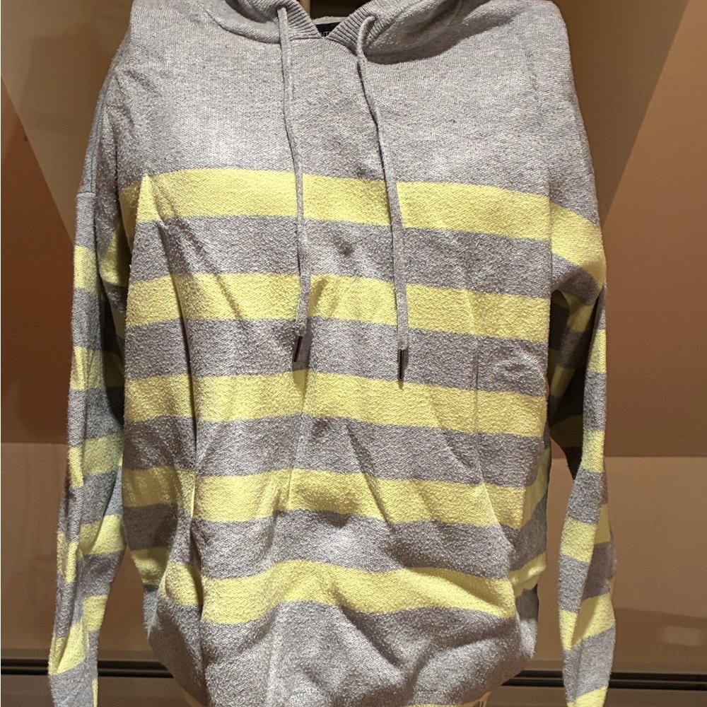 Gray and Green Striped Sweater